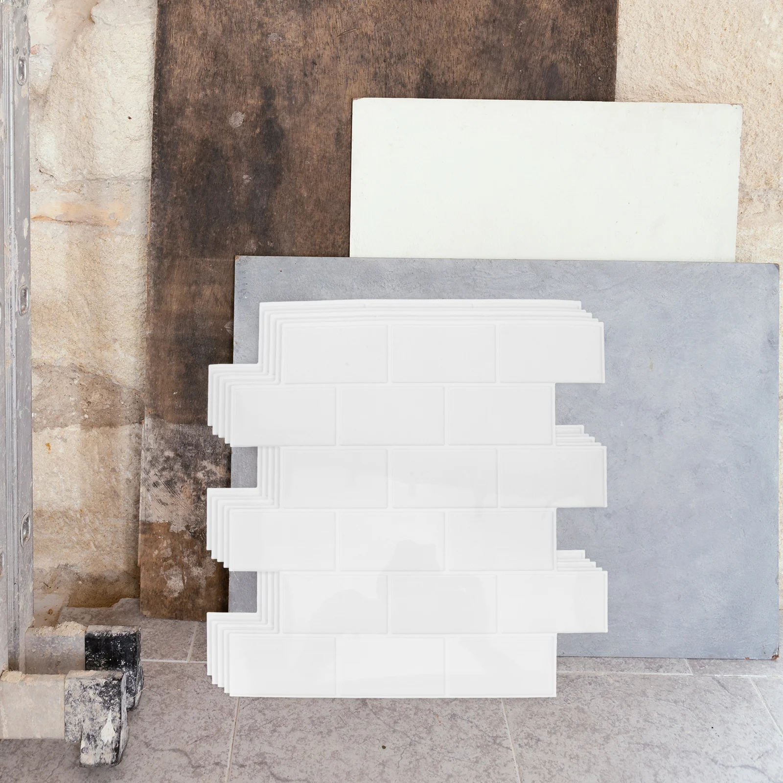 

6pcs Peel Stick Kitchen Tiles Pvc Self Adhesive Backsplash Panels For Oil Proof Waterproof Wall Protection Diy Bathroom Laundry