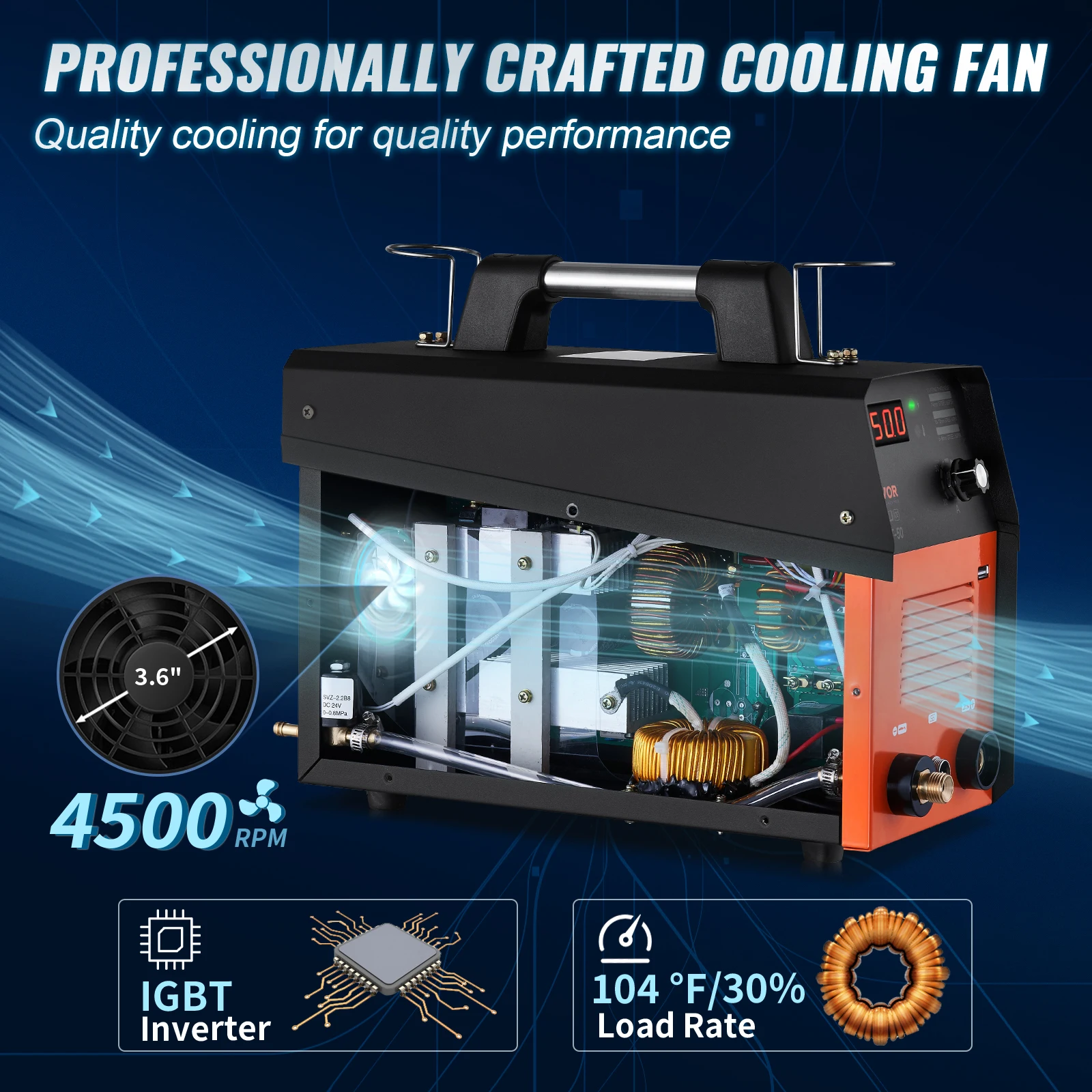 VEVOR Plasma Cutter 50Amp Air Cutting Machine with Plasma Torch Dual Voltage Inverter Metal Cutting Equipment for Aluminum Steel