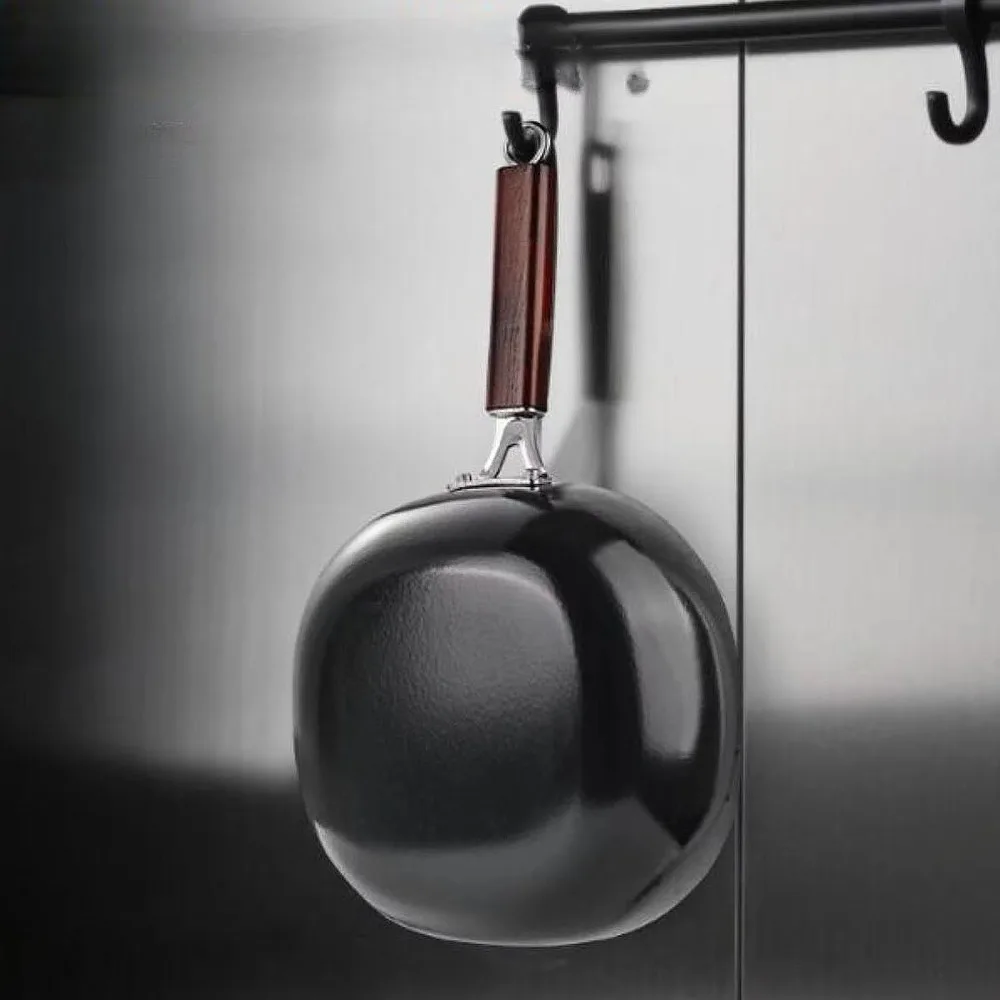 

Сковорода из чугуна с деревянной ручкой, без покрытия, с прозрачной крышкой, мини-сковорода с антипригарным покрытием для индукционных плит