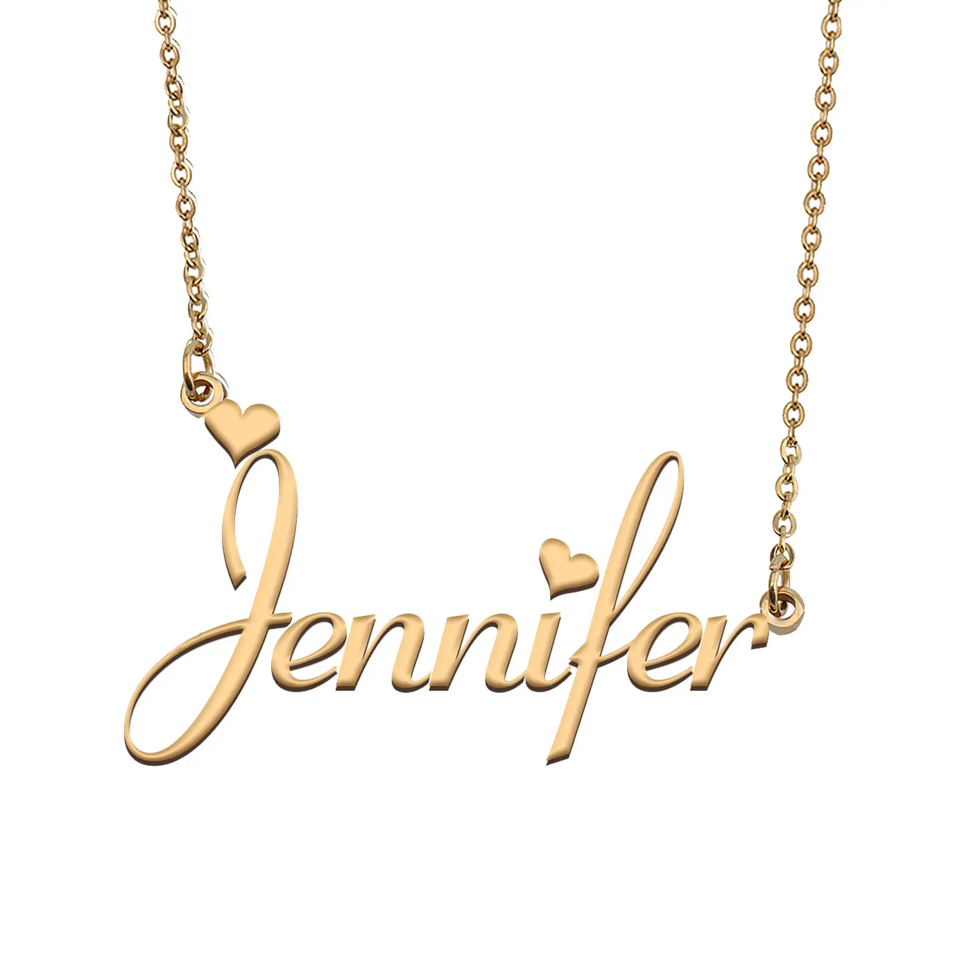 Jennifer Name Necklace Personalised Stainless Steel Jewelry for Women Choker Alphabet Letter Pendant Girls Mom Gift