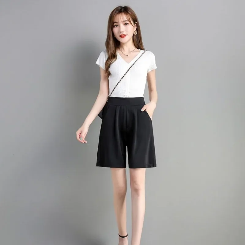 

Casual Female Short Pants High Waist New In Women's Shorts Summer Comfy Outfits Streetwear Elegant XXL Flowy Normal Elasticty XL