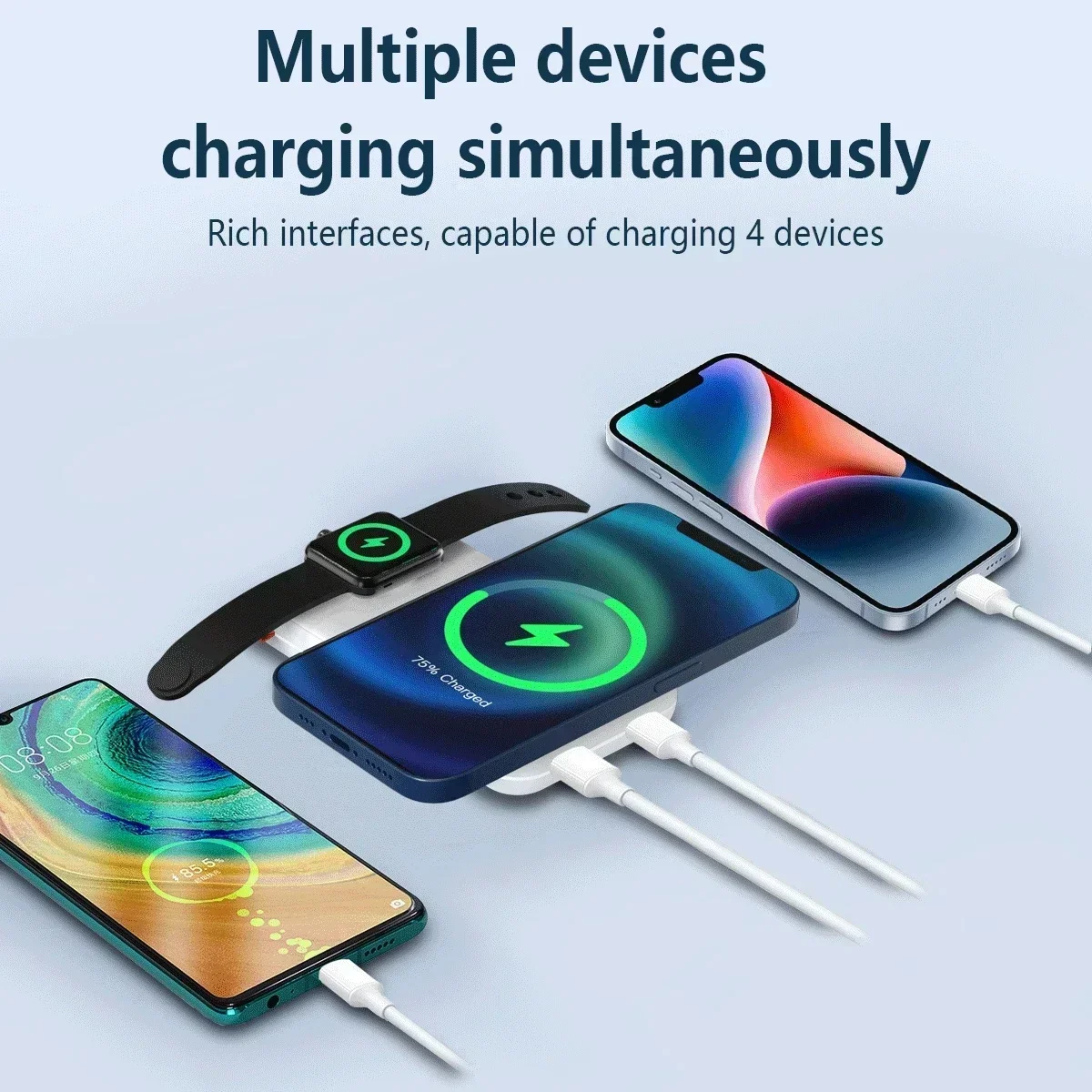 Wireless Magnetic Fast Charger With Foldable Stand External Spare Battery For IPhone Samsung Huawei Portable Power Bank 10000mAh