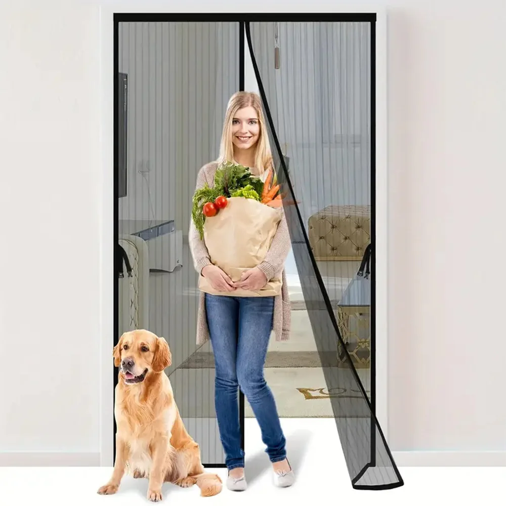 Magnetic Screen Door Curtain net, Keeps Bugs Out, Door Screen Magnetic Closure, Hands-Free Patio Screen Door Mesh Partition