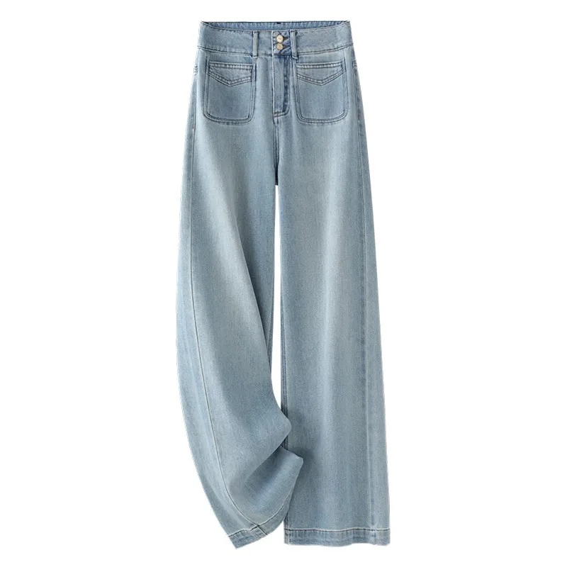 جينز أزرق للنساء صيفي ثنيات على الطراز الكوري بنطال مستقيم الساق للتخسيس سروال قصير #5