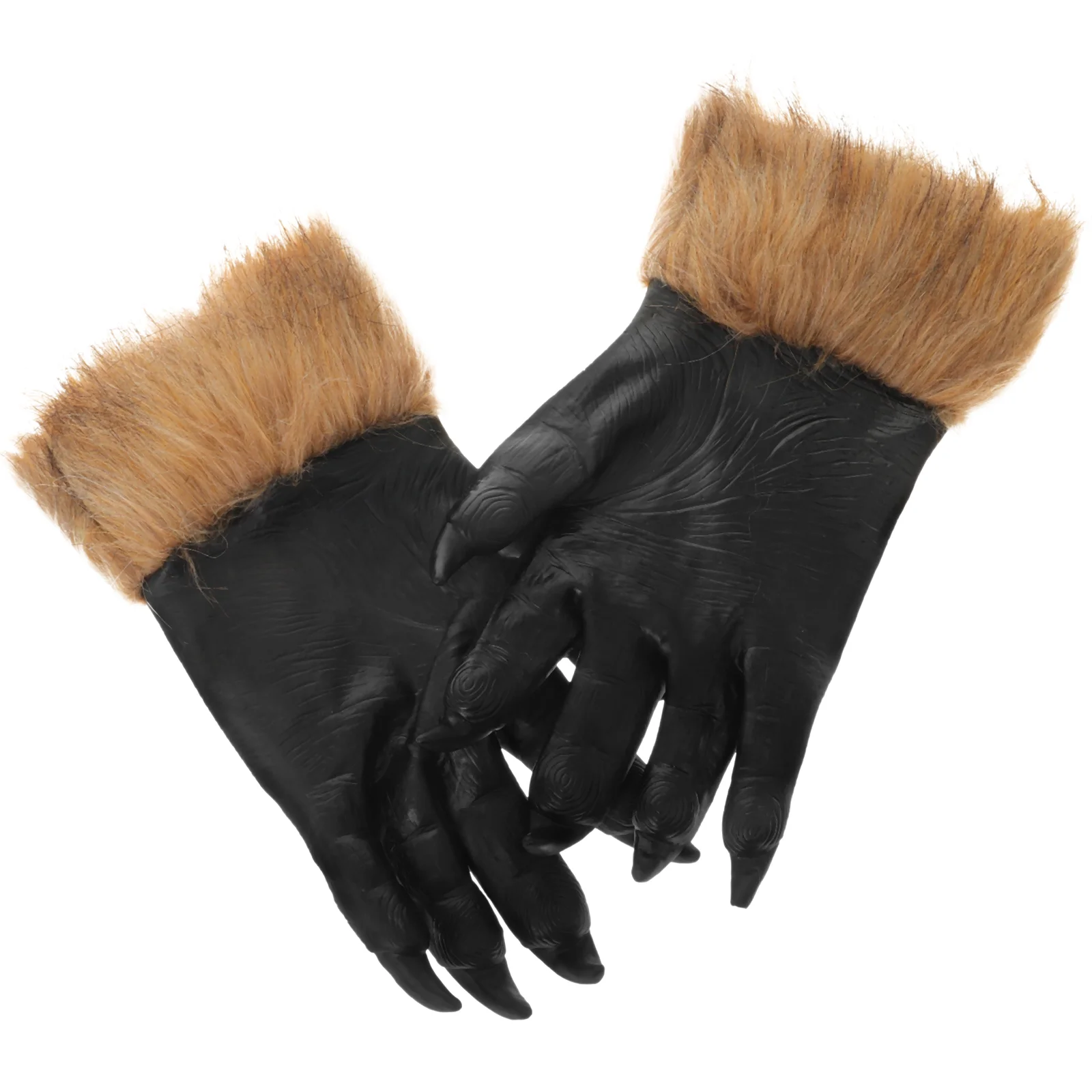 2 Pcs Halloween Wolf Gloves Practical Party Prank Props Scary Cosplay Animal Accessories Plush Vinyl