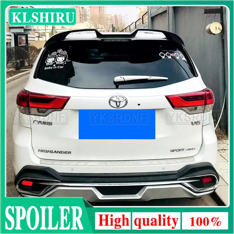 For Toyota Highlander Spoiler 2015 2016 2017 2018 2019 2020 2021 ABS Material Primer Color Rear Roof Spoiler Car Styling