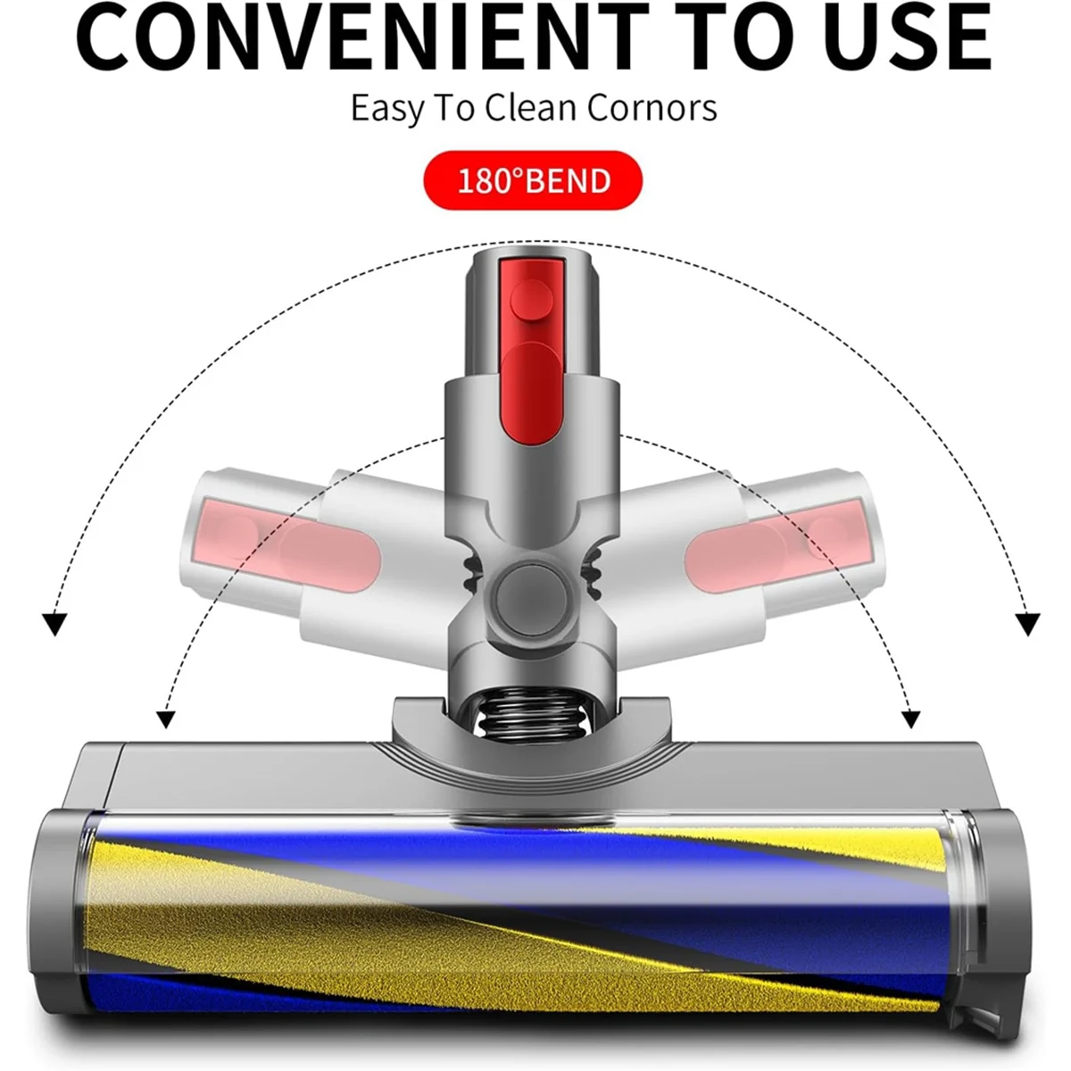 Kepala pembersih vakum lampiran untuk Dyson V7 V8 V10 V11 V15 dengan lampu detektor debu, suku cadang kepala pembersih rol lembut