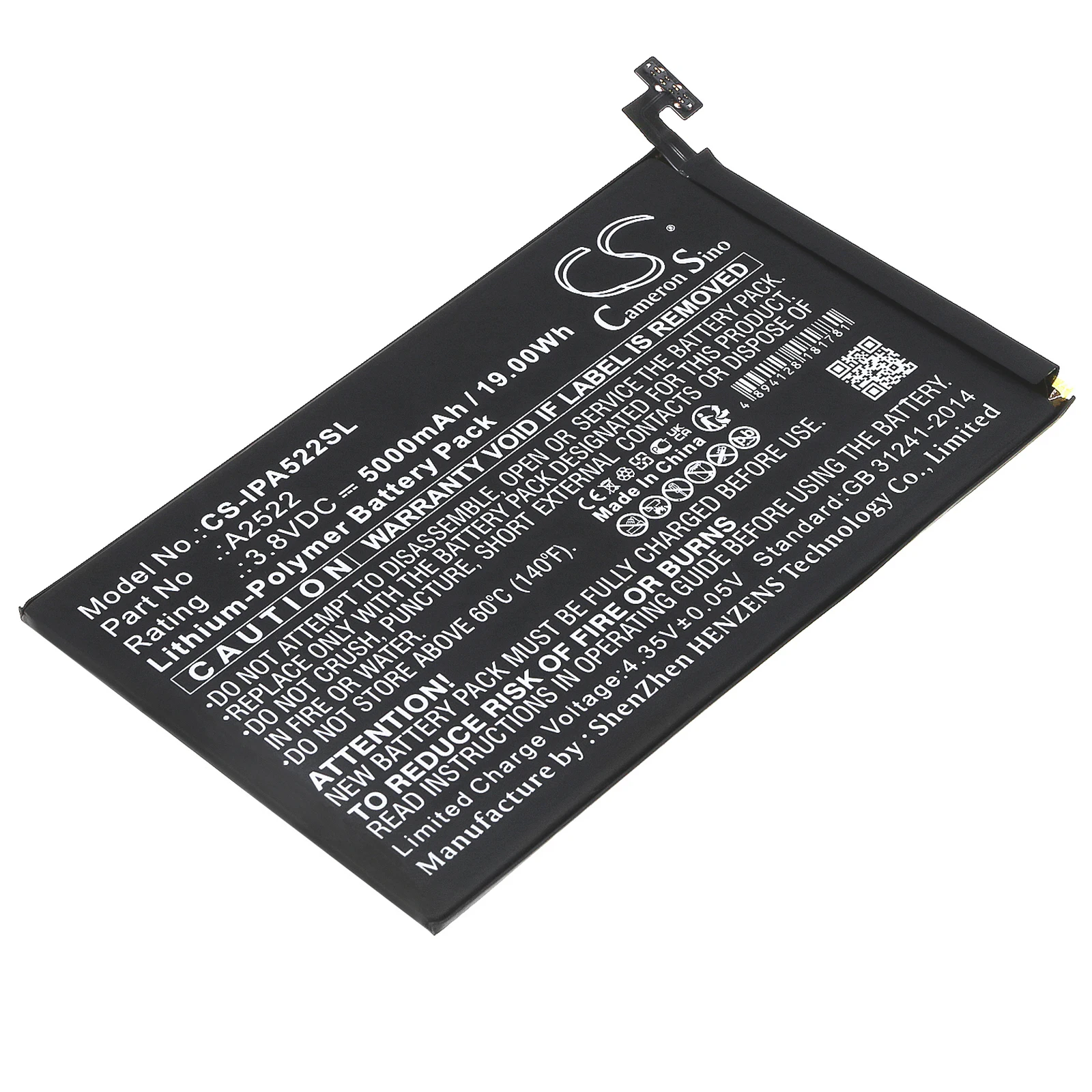 

CameronSino Tablet Battery A2522 For Apple A2567 A2568 A2569 iPad Mini 6 Li-Polymer 3.80V 5000mAh