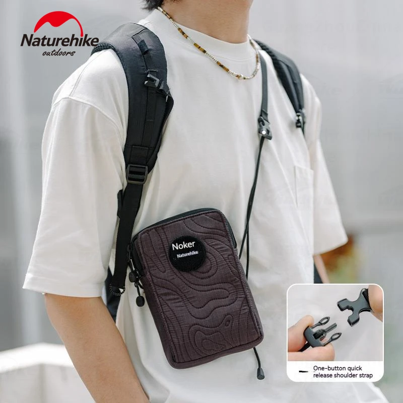 Naturehike-Bolsa magnética para celular para homens e mulheres, viagem ao ar livre, ombro, pano transversal, mini cartão portátil de carteira