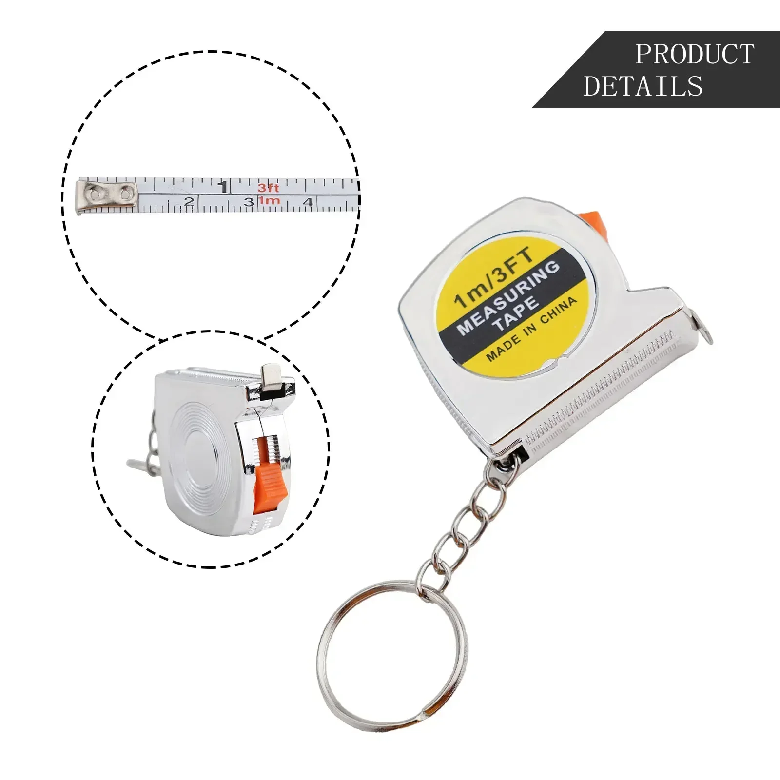 1meter Multipurpose Measure Tape With Keychain Small Soft Steel Ruler Portable Mini Metric Inch Tape Measure Tool Accessory