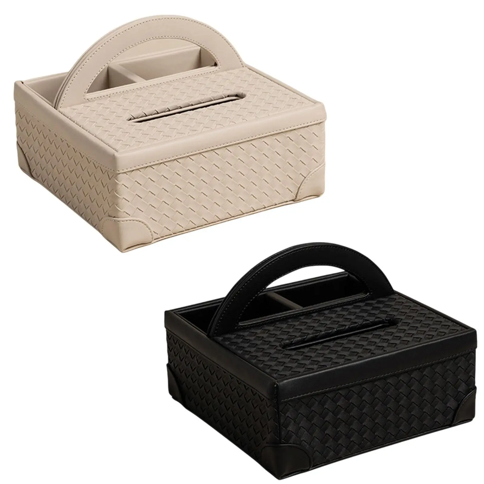 

Tissue Box Holder with Handle Facial Tissue Organizer for House Desk Hotel