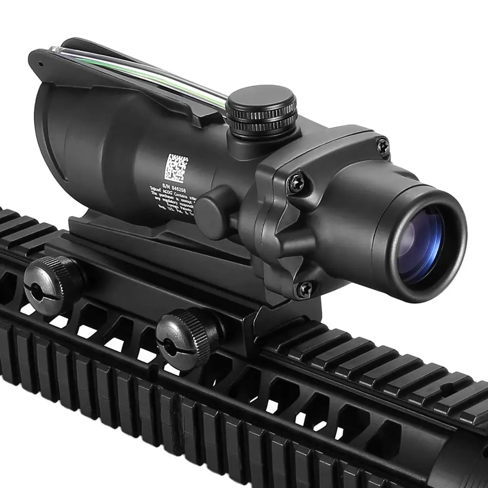 Imagem -02 - Acog-fibra Óptica Tactical Rifle Scope Caça Rifle Iluminando Microscópio Preto 4x32