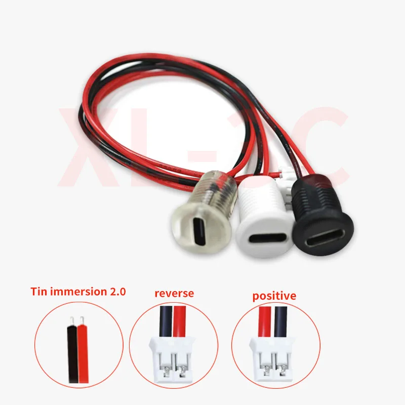 1-10 szt. 2-PINOWE wodoszczelne złącze TYPE-C, mocowanie na panel, szybkie ładowanie TPC, żeńskie gniazdo, port USB-C