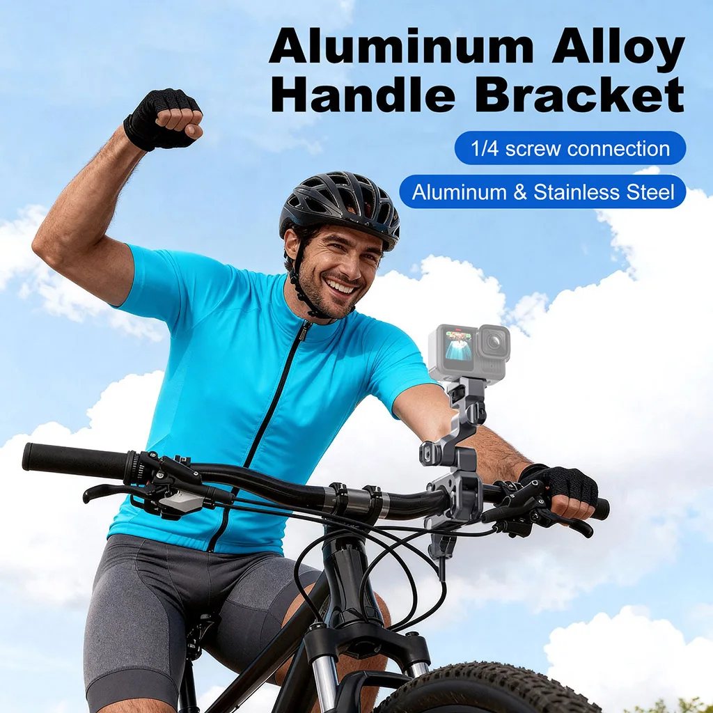 Silikon-Metall-Fahrrad-Actionkamera-Halterung mit Rutschfestem Lenkerbefestigungssystem 360° ° Drehbarer Halter für GoPro13 DJI Pocket 3/4 für Insta360 X5 Kamera – Detail 11