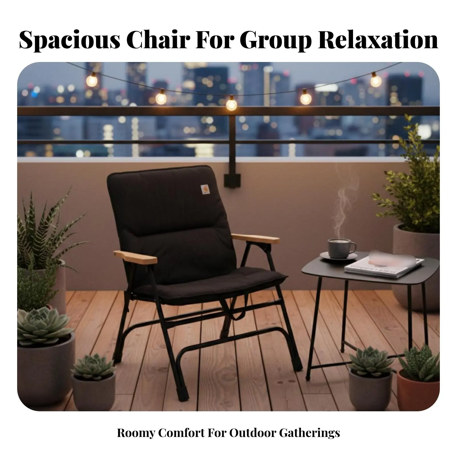 Padded Folding Armchair Foldable Design Lightweight Foldable Seat Detachable Pad No Assembly Required for Outdoors, Beach - view 4
