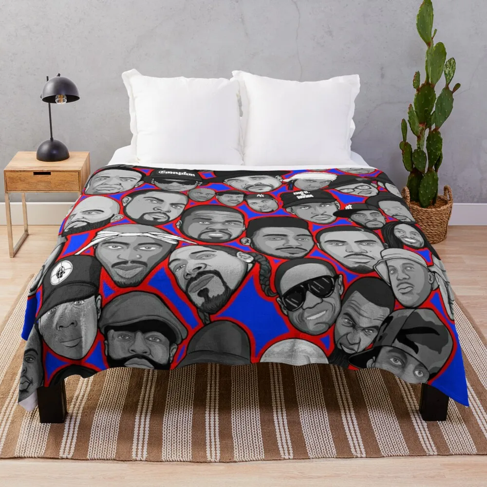 

old school hip hop legends collage art Throw Blanket double blanket for summer double summer blanket fluffy blanket