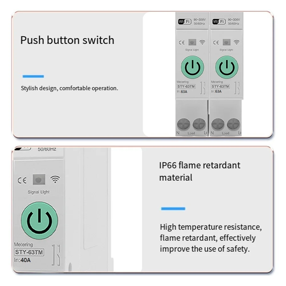 Easy Installation and User Friendly Operation Smart WIFI DIN Switch for Tuya Multifunctional Home CircuitBreaker