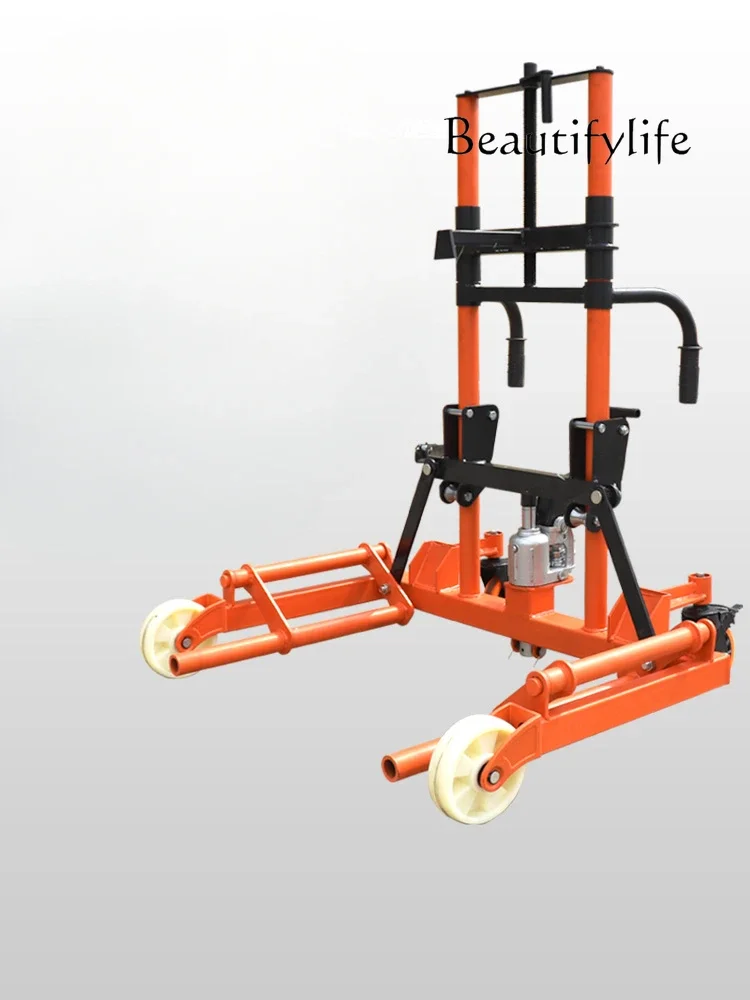 Forklift Manual Hydraulic Tire Handler Wheel Keeping Tool Tire Removal Heavy Duty Double Wheel Maintenance