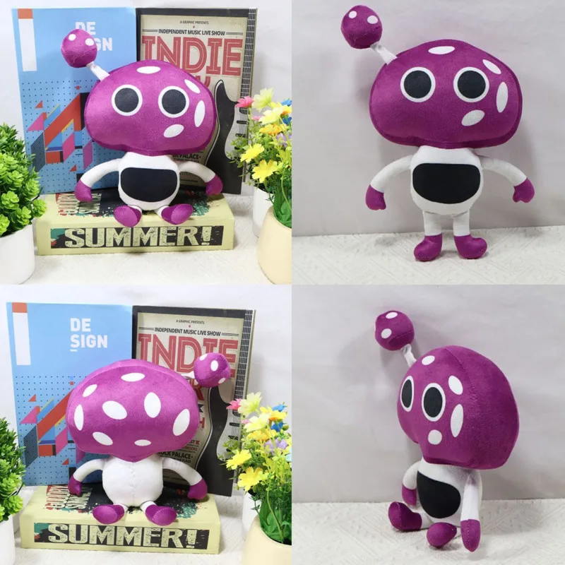 Purple Mushroom Plush Doll PP Cotton GoBanTru Class Purple Mushroom Plush Student Doll Cartoon Anime Movie Game Toy Plush Doll