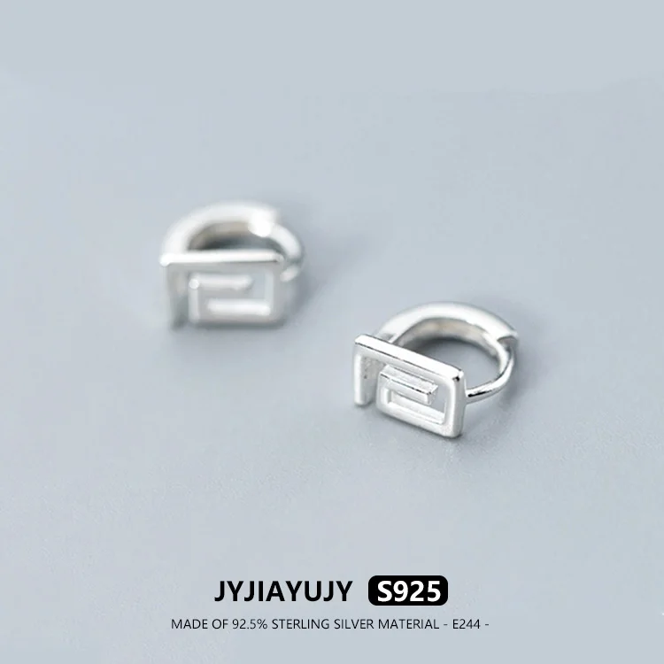 JYJIAYUJY 100% Sterling Silver S925 Hoop Earring Back Into Shape High Quality Fashion Hypoallergenic Jewelry Gift Daily Use E244