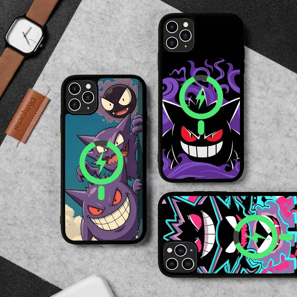 Cool G-Gengar Anime Game Black For Magsafe Magnetic Phone Case For IPhone 16 15 17 Pro Max 11 12 13 14 Plus Cover