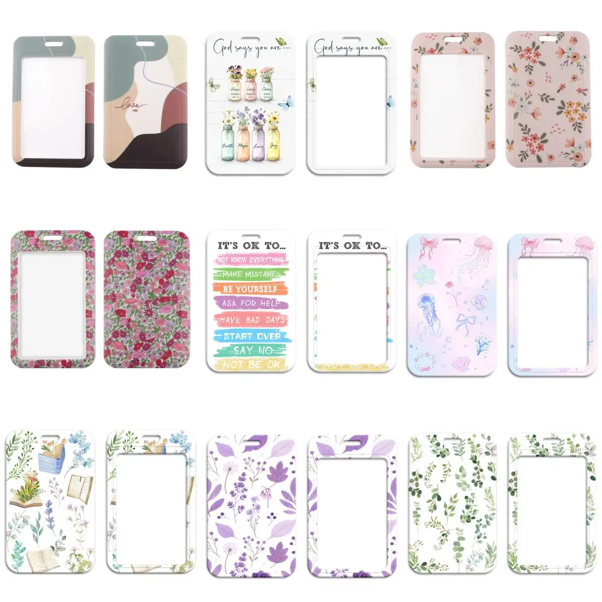 خمر النساء الفتيات زهرة معرف شارة حامل اسهم الرقبة حزام الباب بطاقة حالة شنقا حبل المفاتيح بطاقة الأعمال هدية #2