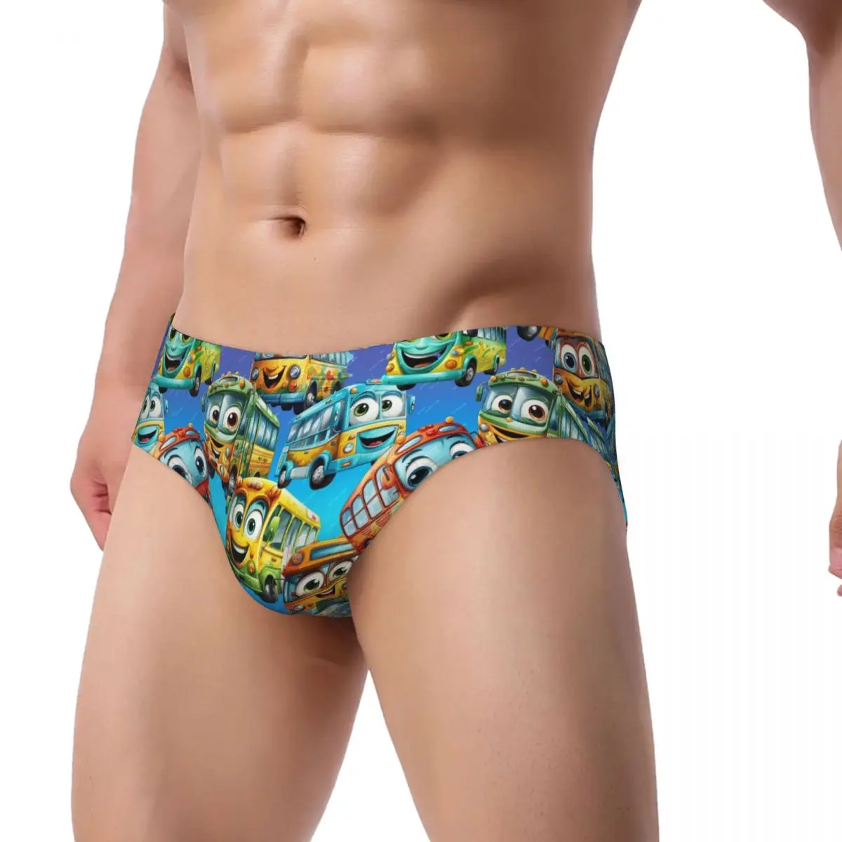 Custom Men's Lightning McQueen Cartoon Men Panties Stretch Briefs Underwear