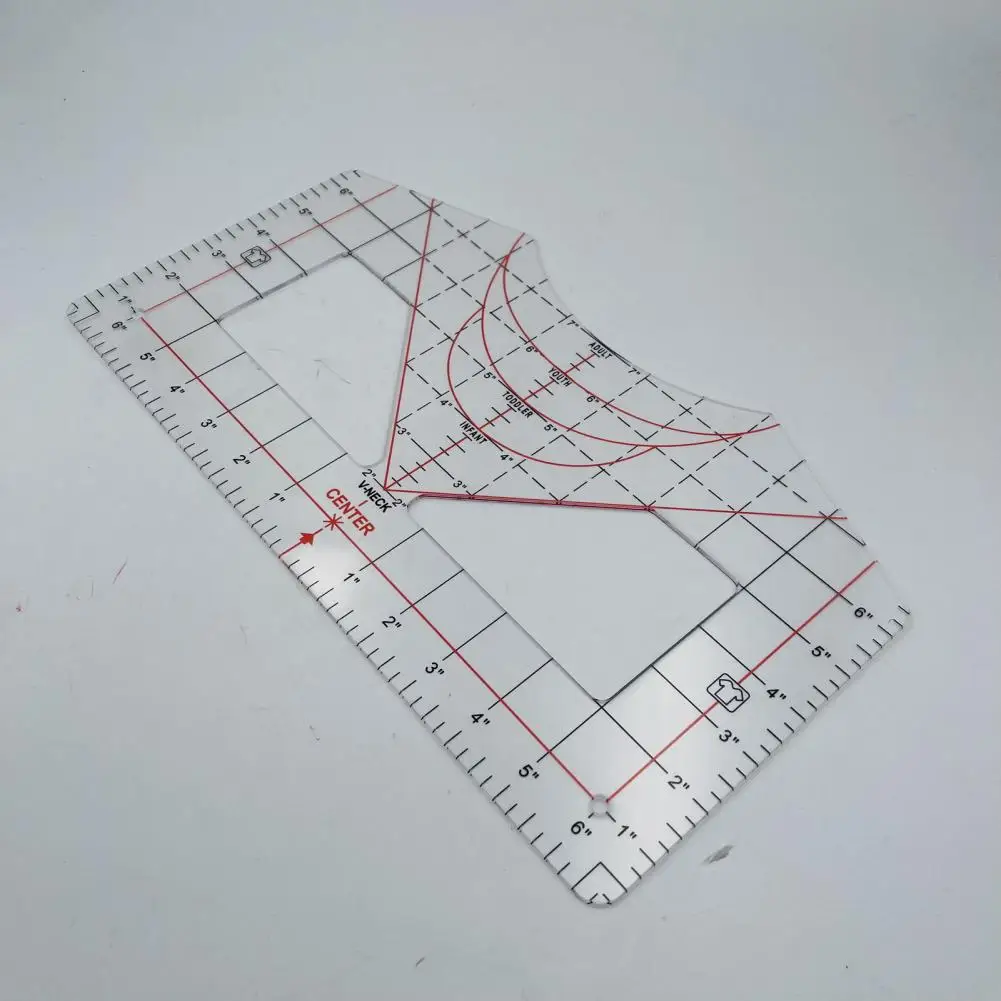 Useful Alignment Ruler Round Neck DIY Sewing Universal T-Shirt Design Calibration Tool Ruler Home Use Sewing Shop Supplies
