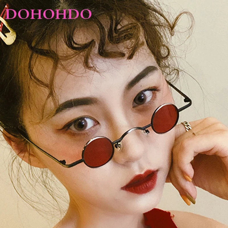 

Luxury Punk Metal Small Frame Round Sunglasses Women Men Trend Brand Design Classic Personality Outdoor Driving Sunglasses UV400