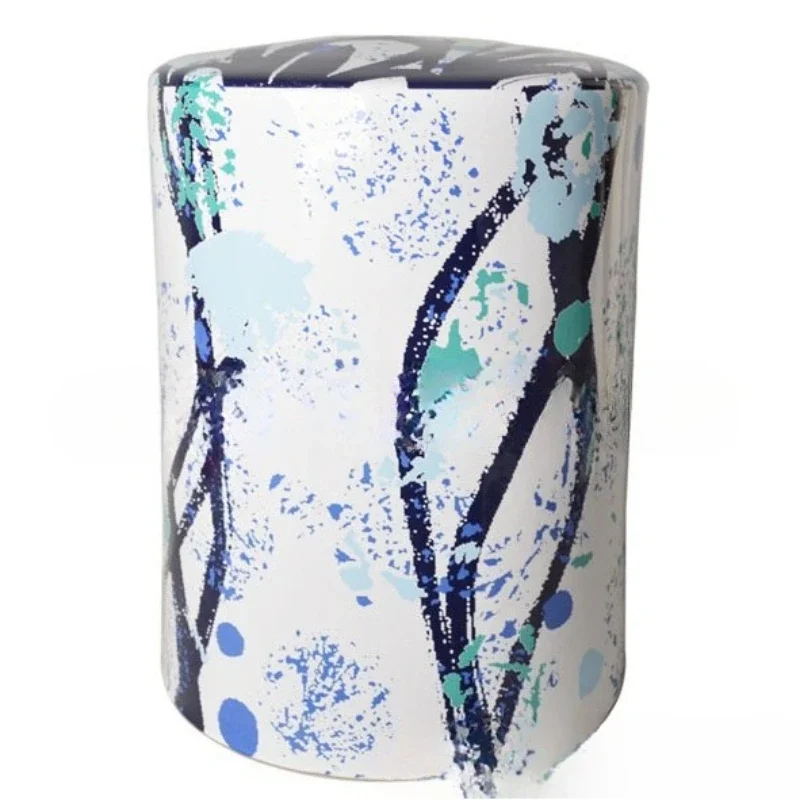 

Modern simple flower paper medium and high temperature color glaze ceramic stool