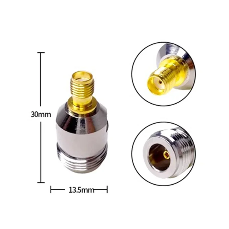 5PCS SMA Female to N Connector RF Coaxial Adapter N Female to SMA Female TestConverter for Wi-Fi Cable/Telecom Coaxial Connector