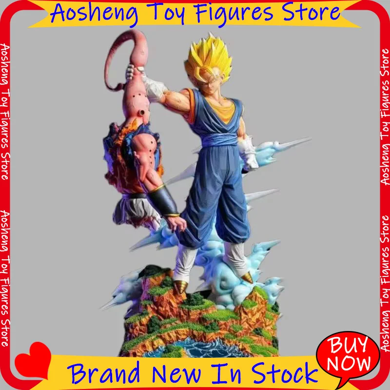 

33cm Cartoon Dragon Ball Z Cartoon Character Majin Buu Vs Vegetto Supports Gk Digital Pvc Statue Collection Model Doll Statu