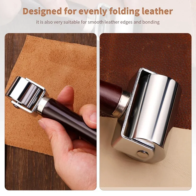 26/60mm  Professional Press Edge Leather Roller Glue Laminating Tool Handmade Leather Craft Creaser and Smoother Steel Iron Roll