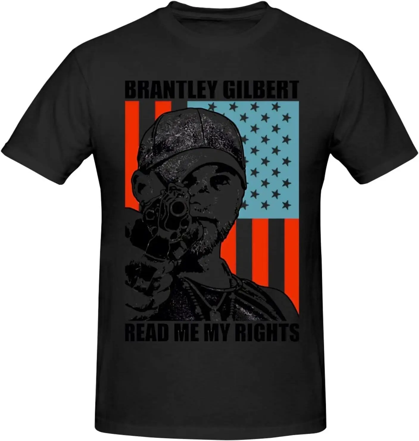 Brantley Music Gilbert Shirt Men's Personalised Short Sleeve T Shirt Fashion Graphic Tees Cool Casual Tops Black