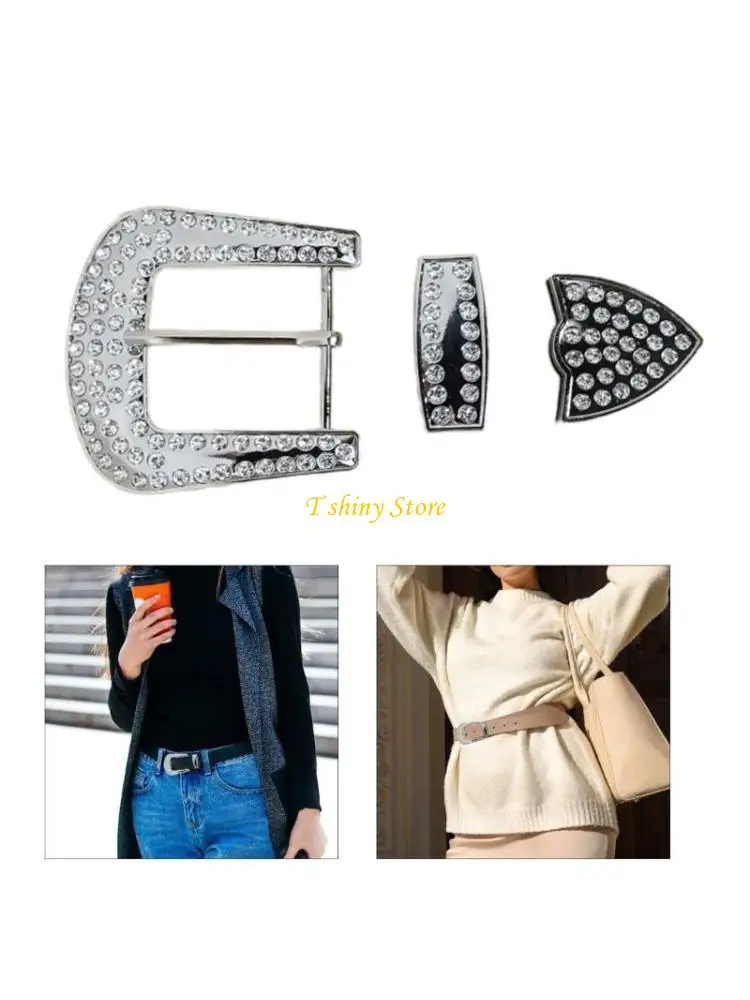 n58f-1-個-2-個-3-個ウエスタングリッターダイヤモンドベルトバックル繊細なベルトバックル交換ウエストバンドアクセサリー大人のロックバックル