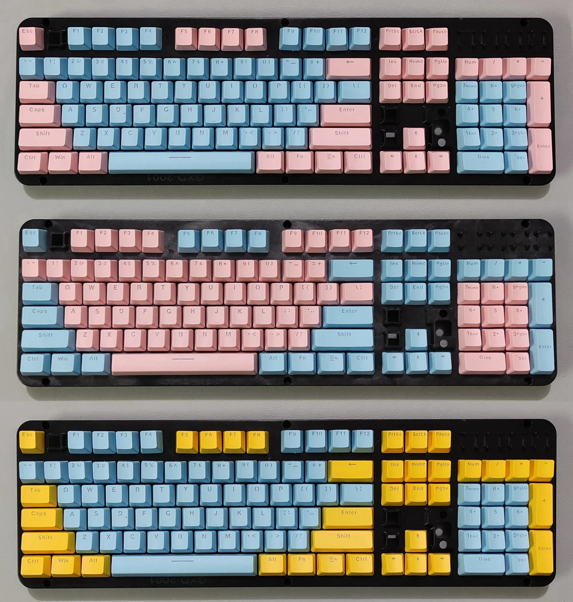 Mechanical keyboard 104 keys 87 keys 61ABS light-transmitting color double-spell keycap OEM height DIY hunk powder girl heart