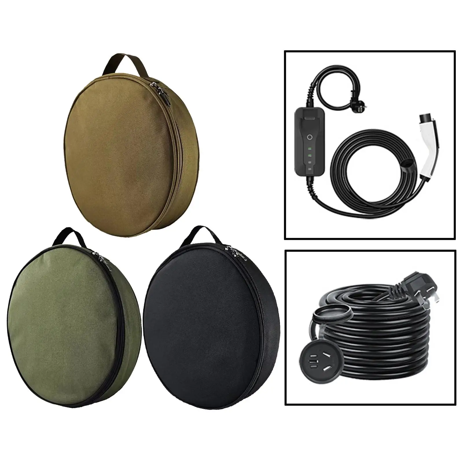 

EV Cables Bag Waterproof Daul Zipper Sturdy Oxford Cloth Supplies Cable Case