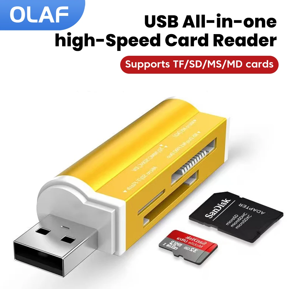 Lector de tarjetas USB 2,0 3 en 1, memoria Micro SD TF, lectura de tarjetas MS, adaptador de lector de tarjetas de lectura/escritura de alta velocidad para PC, accesorios para ordenador portátil