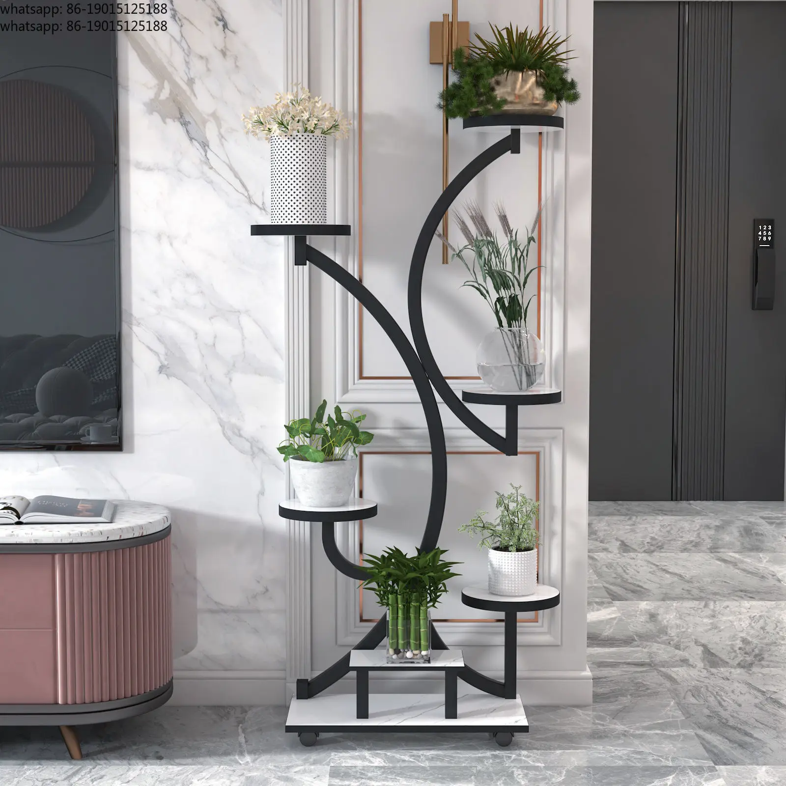 Indoor Plant Stand Floor Standing Flower Shelf Modern Display Rack for Succulents Creative Plant Holder Multi-Tiered Organizer