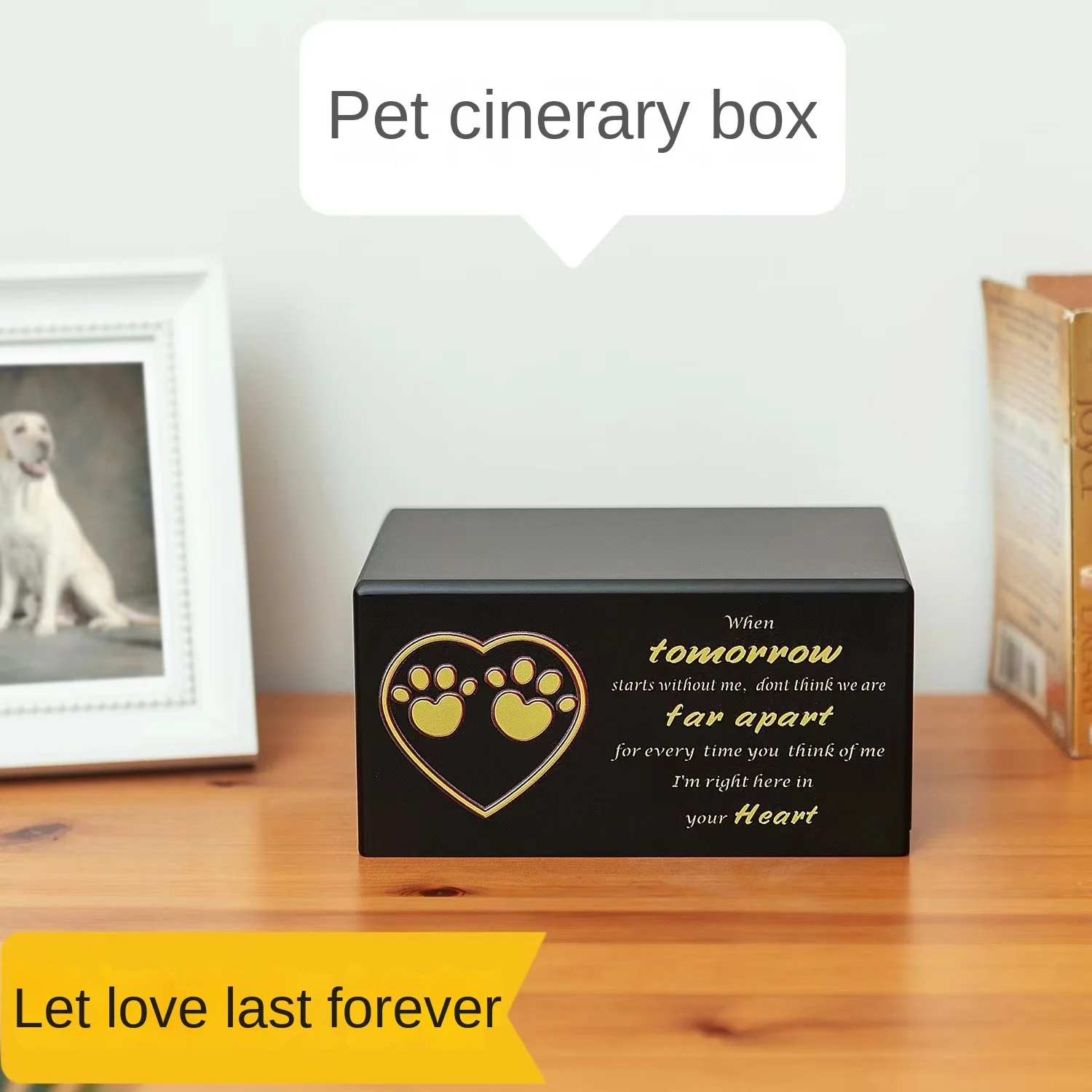 Pet urn solid wood casket for commemorating the death of cats and dogs sealed moisture-proof funeral box miss protective box