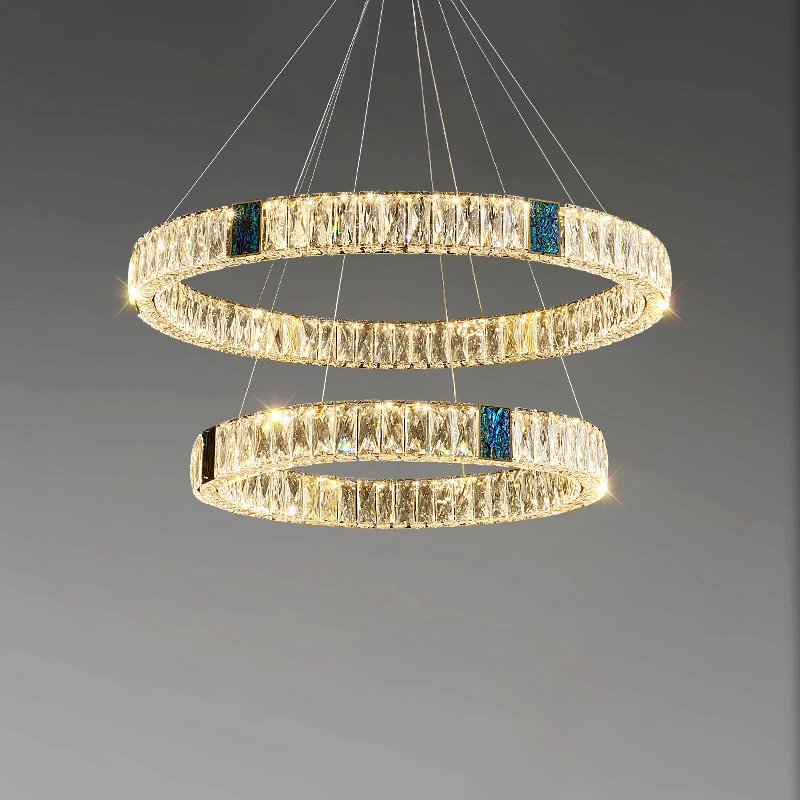 Imagem -03 - Aipaite-ring Led Light Fixture para Restaurante e Bar Home Decor com Corpo Feito de Aço Inoxidável e Cristal