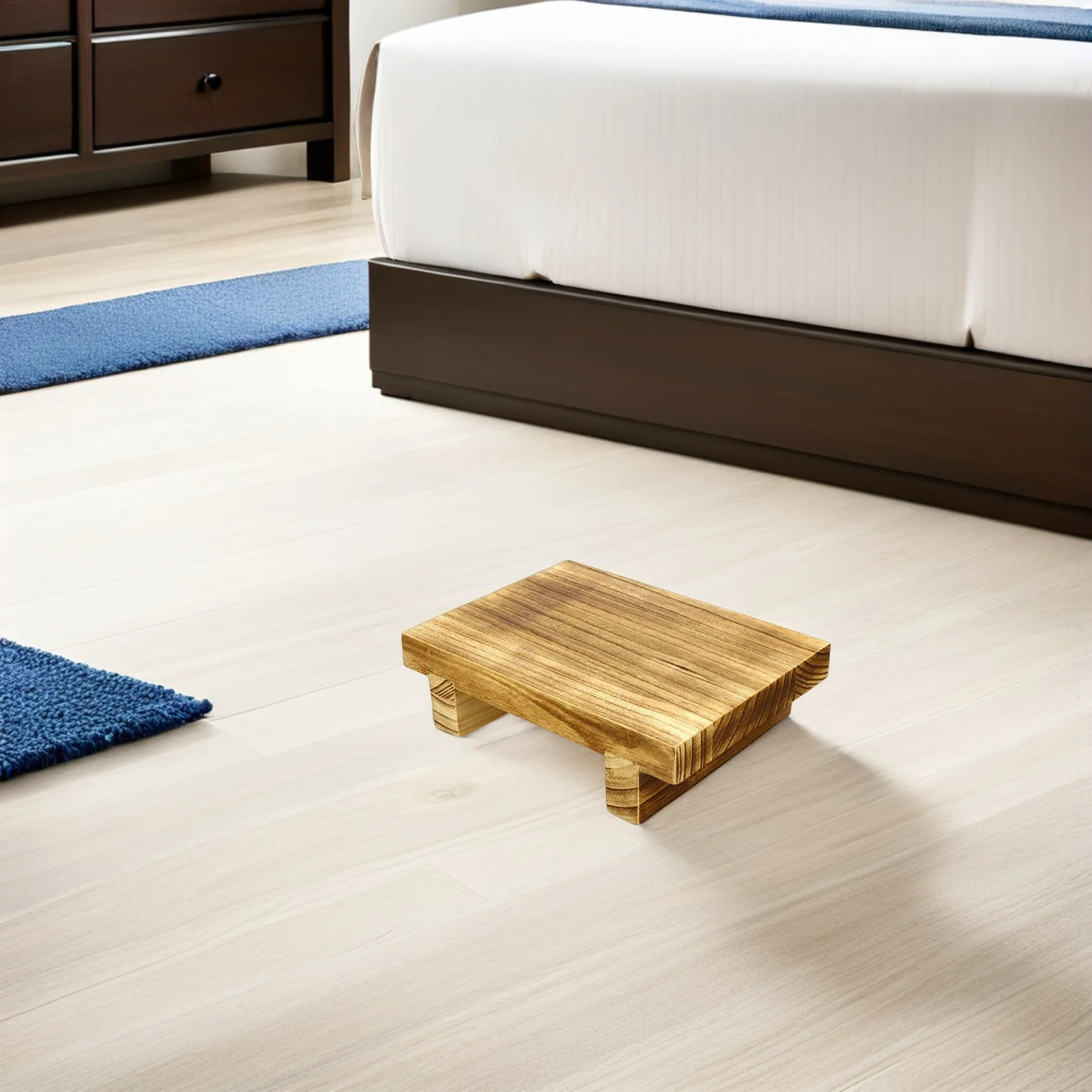 Reposapiés de madera, taburete para baño, dormitorio, oficina, reposapiés, luz estable, fácil de llevar, reposapiés de escritorio, muebles para el hogar