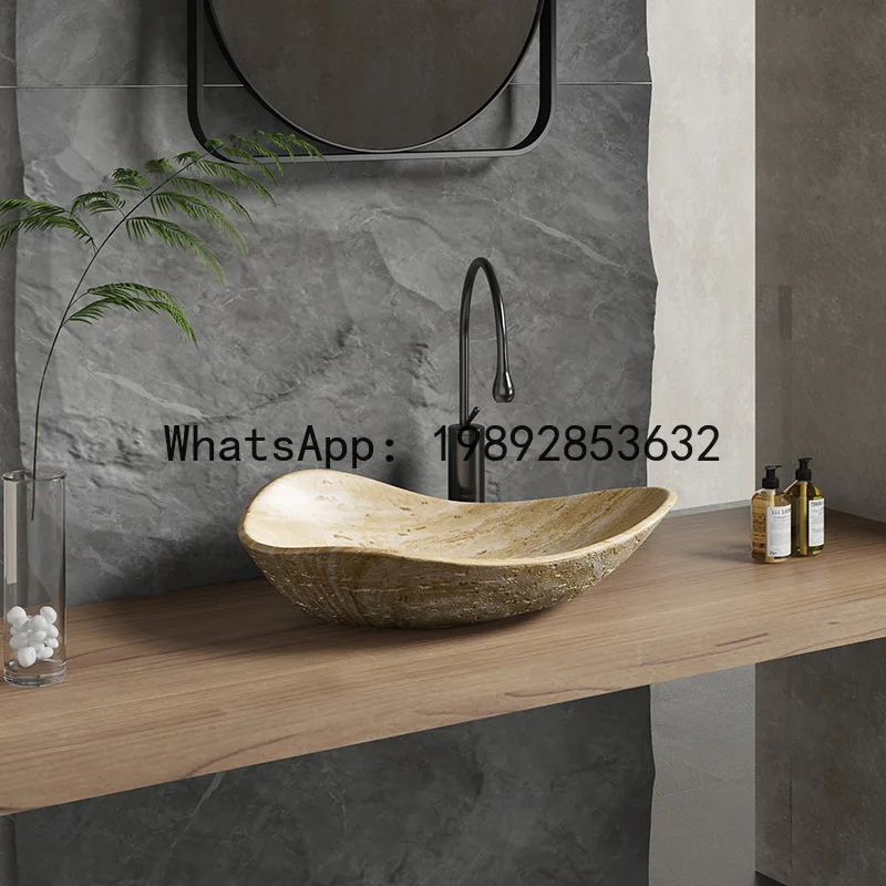 

Home Bathroom Washstand Single Basin Artistic Countertop Vintage Countertop Basin European Style Light Luxury
