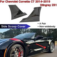 For Chevrolet Corvette C7 2014 2015-2019 Stingray /Z51 Side Vents Scoop Cover Car Accessories Body Kit Glossy Black A Pair