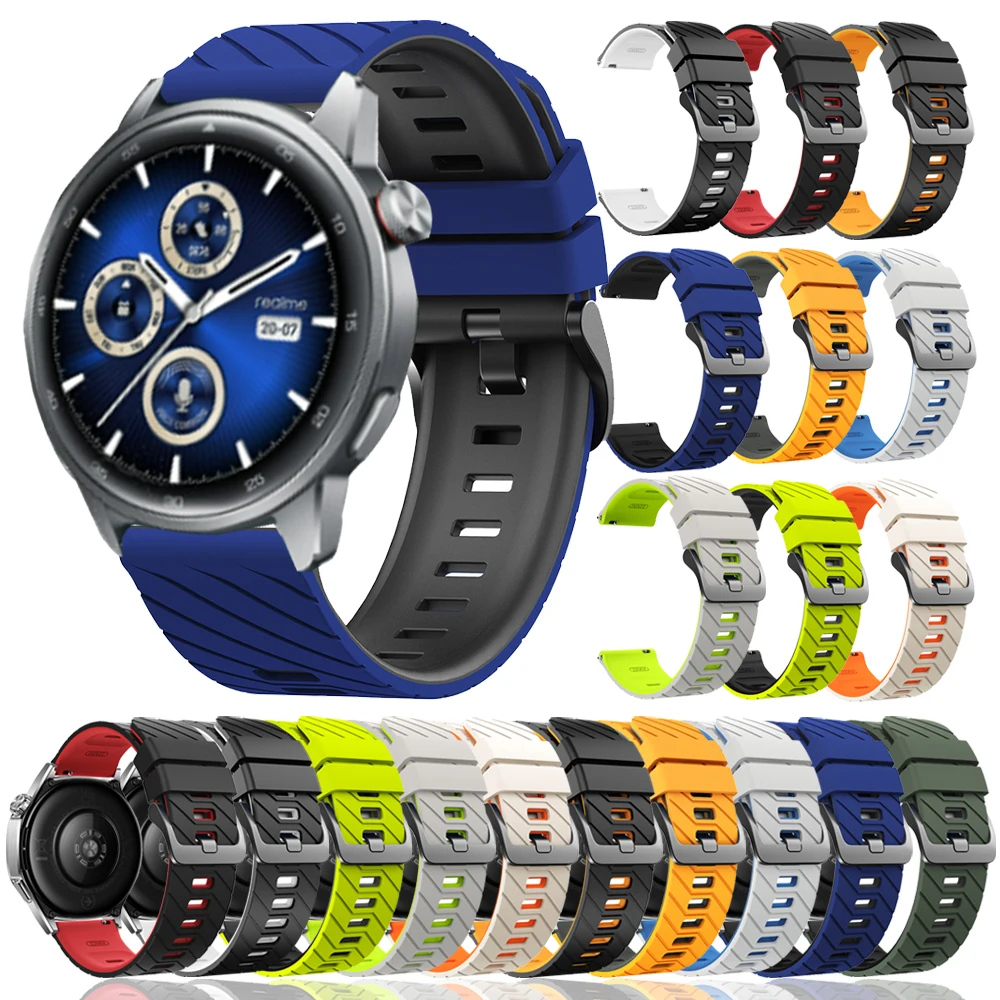 Cinturino morbido in silicone da 22 mm per Realme Watch S2 cinturino di ricambio per Realme Watch 3 2 S Pro/3 2 S braccialetto sportivo traspirante