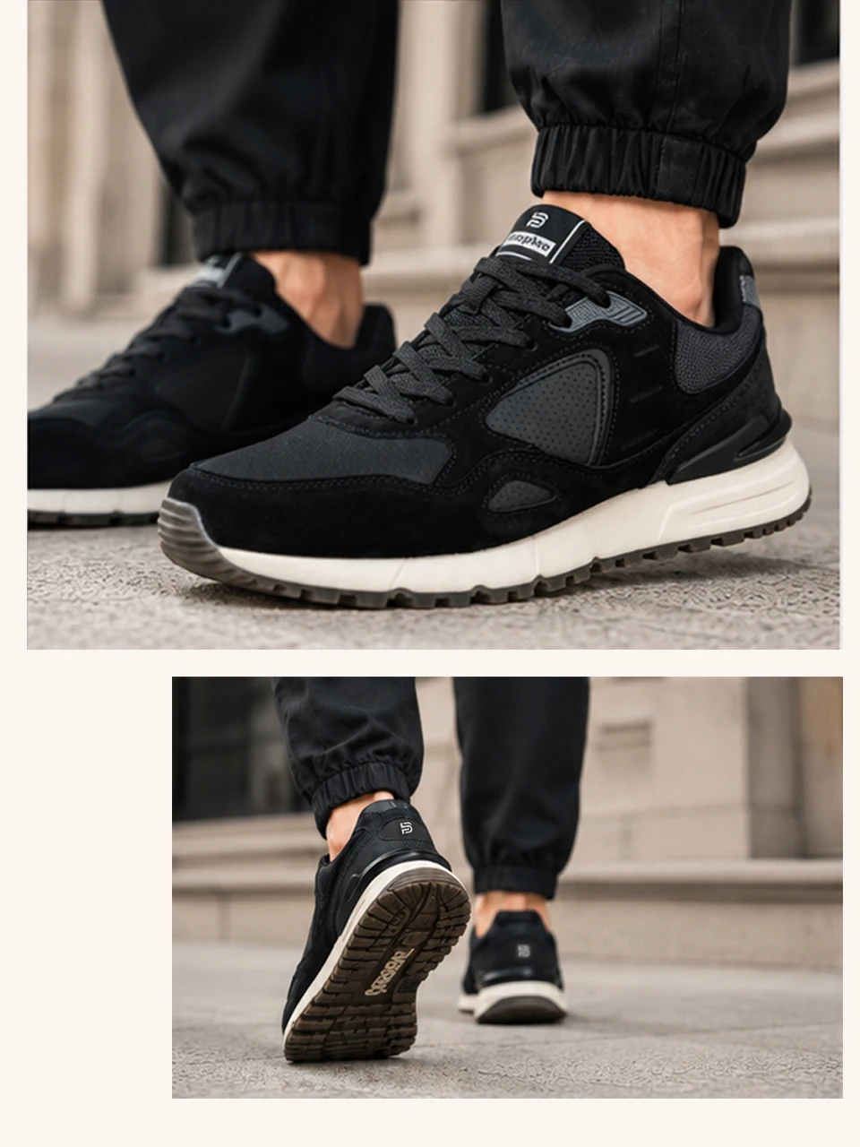 Baasploa Herren-Freizeitsneaker aus Leder, modische Turnschuhe für den täglichen Gebrauch, Lifestyle-Schuhe für Herren, neue bequeme Sportschuhe, rutschfest – Detail 11