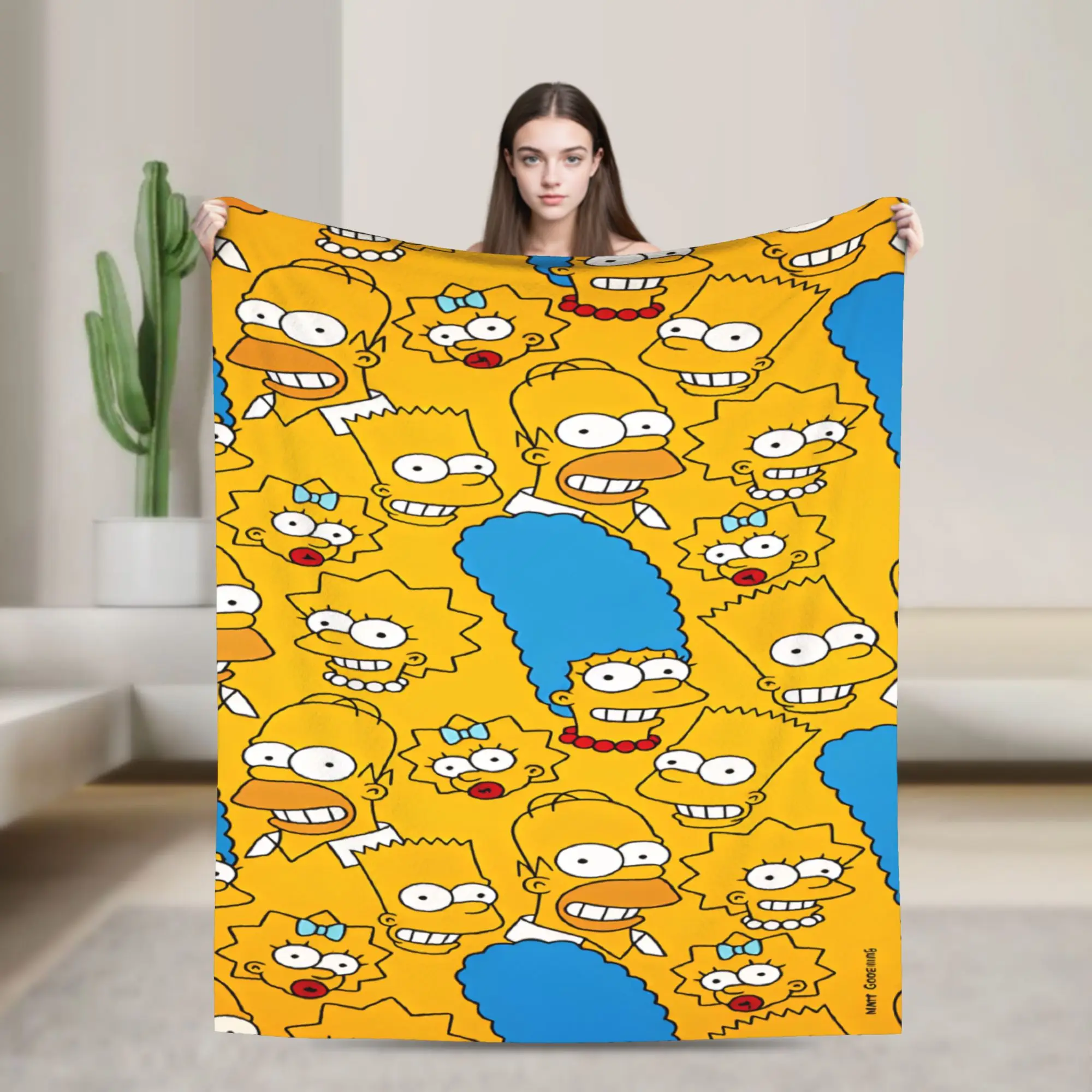 Super Warm Blankets Picnic The S-simpsons  Throw Blanket  Flannel Bedspread For Living Room Graphic Sofa Bed Cover
