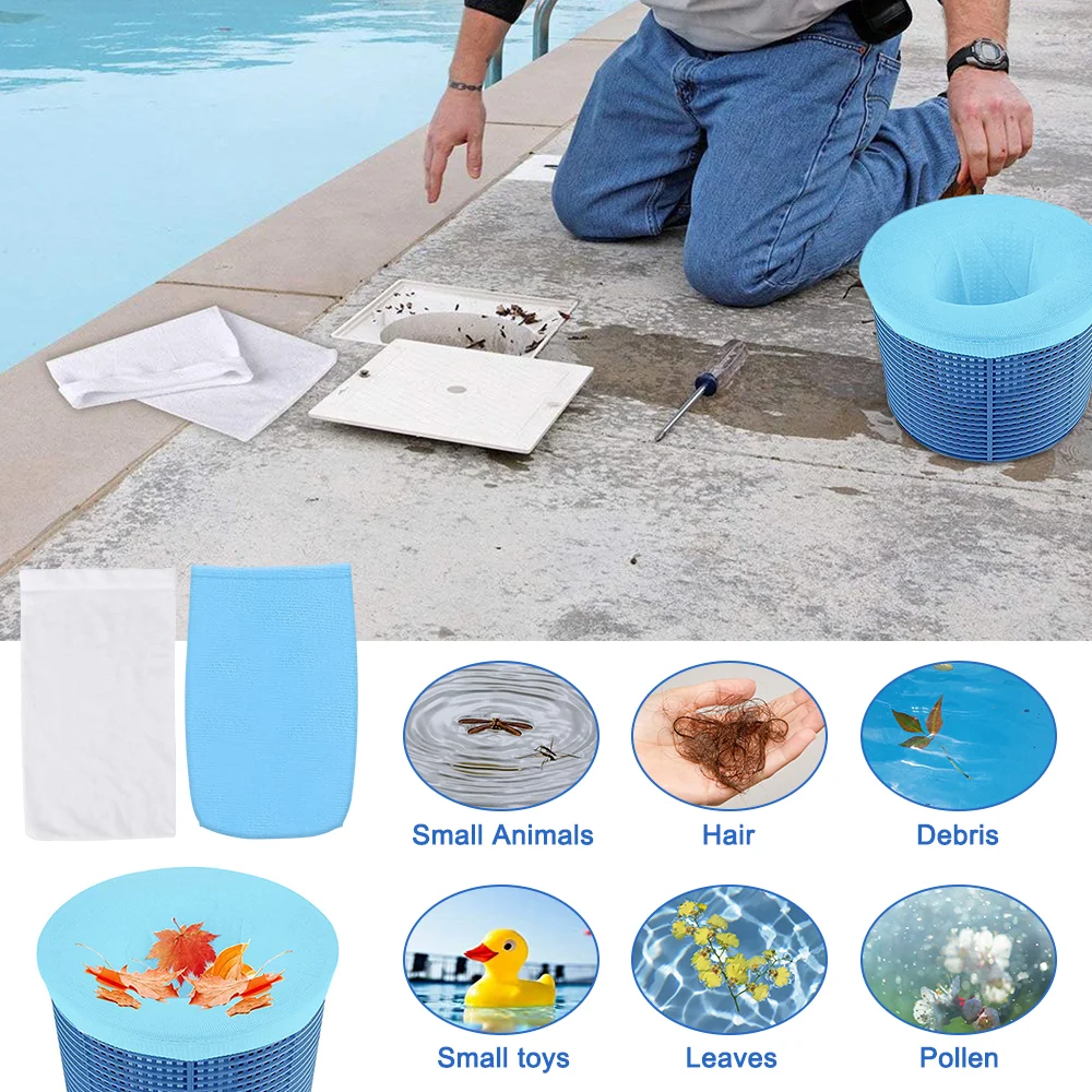 5/10/20/30 pz piscina Skimmer calzini filtri stoccaggio Skimmer pulizia riutilizzabile Nylon accessori per piscine per cestini Skimmer