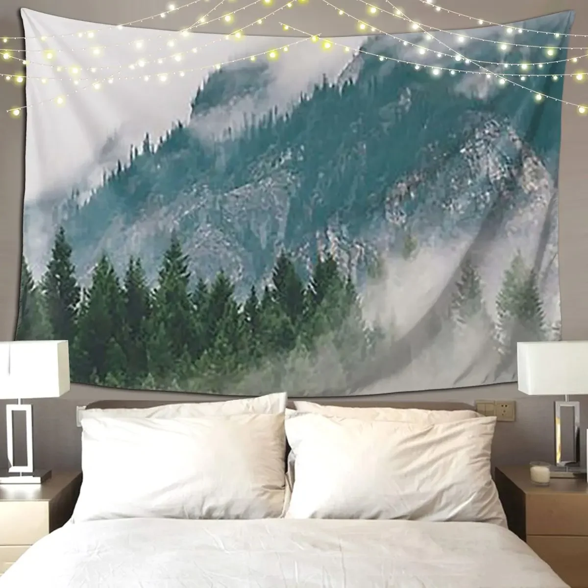 Vancouver Fog Tapestry Art Wall Hanging Aesthetic Home Decor Tapestries for Living Room Bedroom Dorm Room