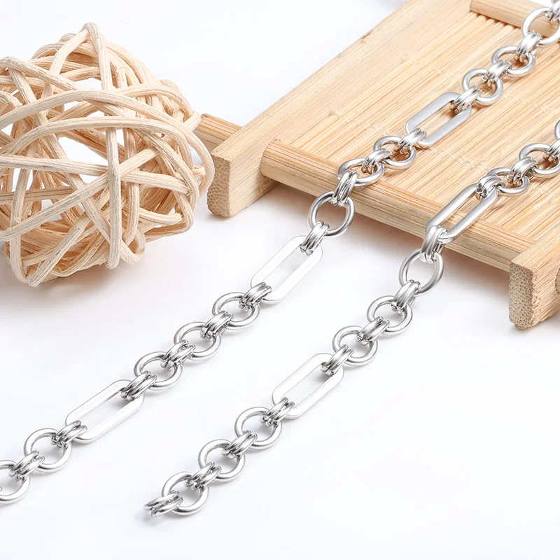 

1 метр, нержавеющая сталь 3:1, цепочки ручной работы для изготовления ювелирных изделий, ожерелья, браслеты, аксессуары для женщин и мужчин, материалы для рукоделия